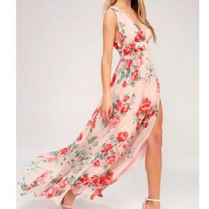 Lulus - Blush Floral maxi dress - TAGS STILL ON!